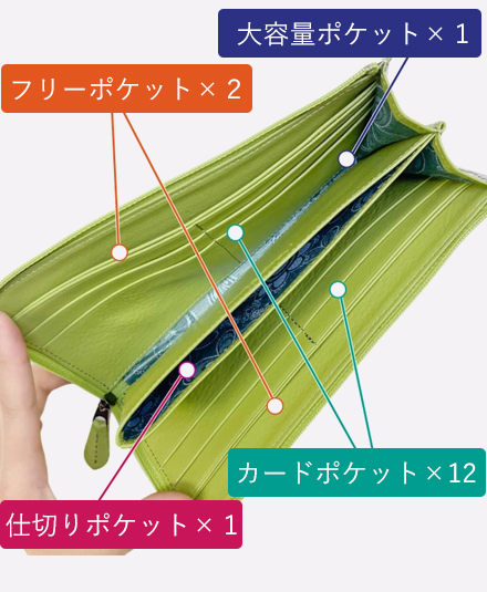 金銀花型押し L字F束入れ